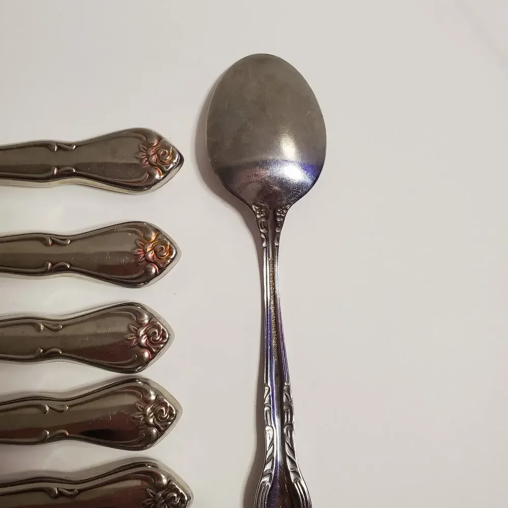 Vintage 1881 Rogers Oneida Mixed Lot Arbor True Rose Stainless Flatware 13 Piece